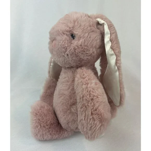 Smart Create Imagine Pink Plush Bunny Baby Rattle Embroidered Eyes Satin Ears - Picture 3 of 9